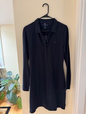 Tommy Hilfiger Navy Long Sleeve Polo Dress